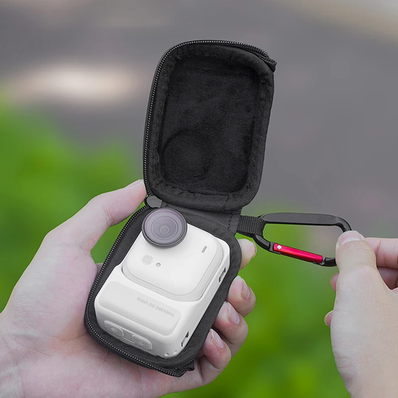 Portable Mini Storage Bag for Insta360 Go Ultra PU Leather Sport Camera Protector Case Shockproof Anti-Scratch Camera Accessory