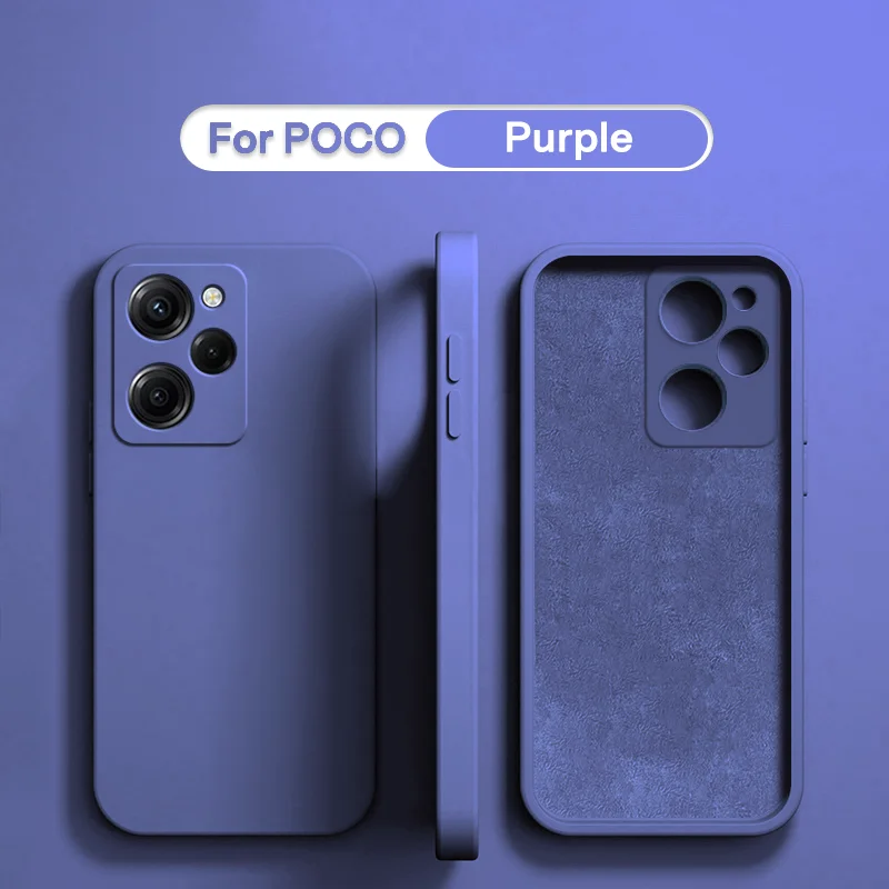 thumbnail image 1 of Funda protectora de silicona líquida para Xiaomi POCO F5 X5 X3 M3 M4 X4 Pro NFC F3 F4 GT, accesorios de protección para teléfono trasero suave, 1 of 5