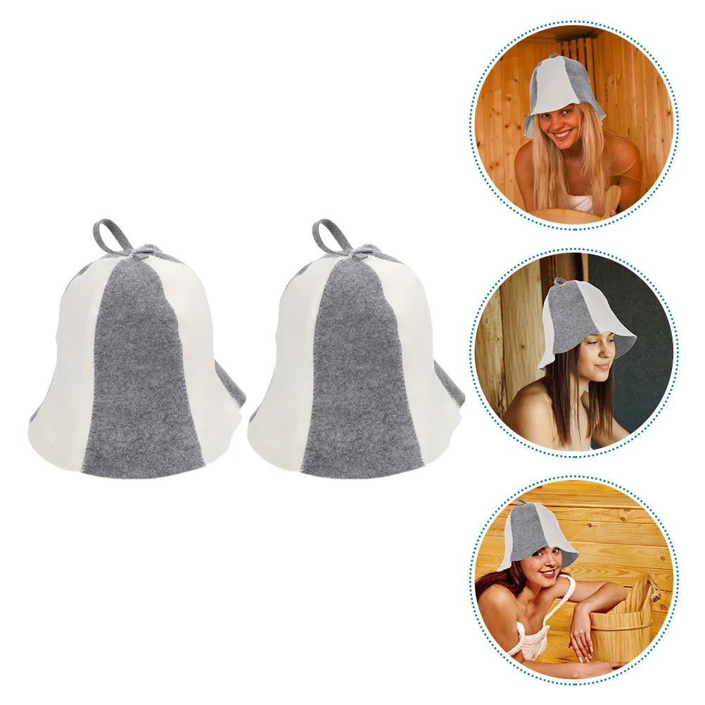 

2Pcs Felt Sauna Hat Portable Sauna Cap Sauna Caps Reusable Sauna Hat Sauna Head Cover for Girl