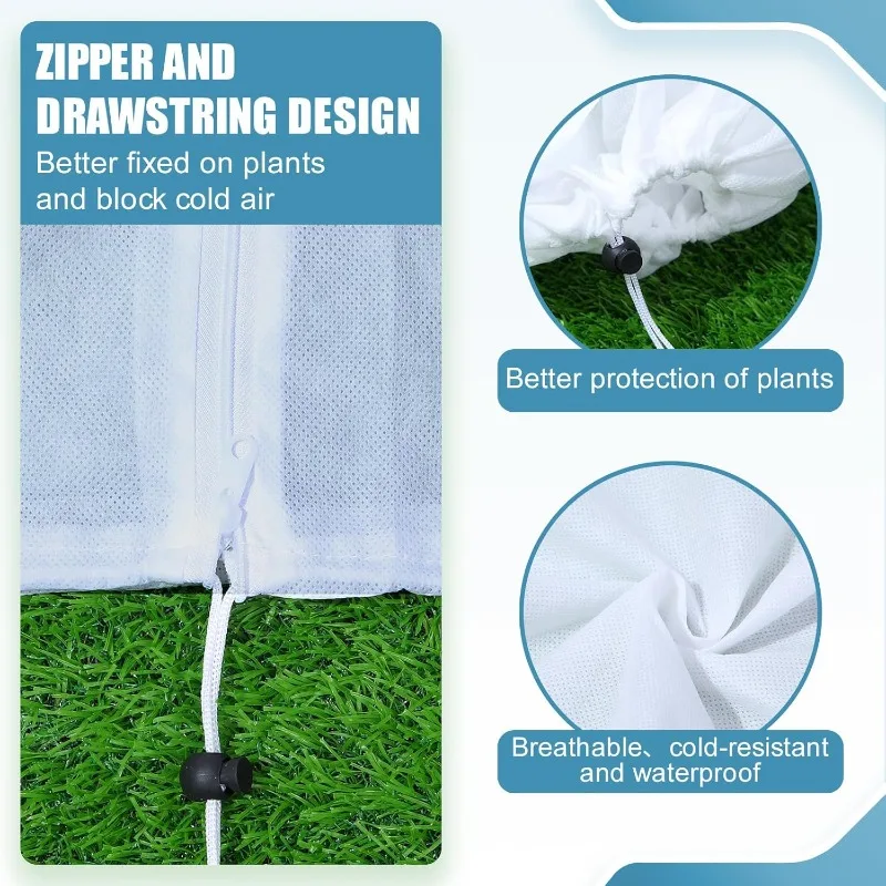 Winter Plant Cover Drawstring Zip Multi-size Tree Cold Frost Protection Bag