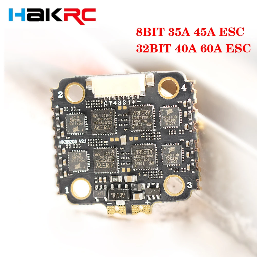 Hakrc 32Bit 40A 60A Blheli-32 4 In1 Regolatore Di Velocità Esc 8Bit 35A 45A Blheli-S Dshot150/300/600 Pwm 2-6S Per Rc Fpv Racing Drone