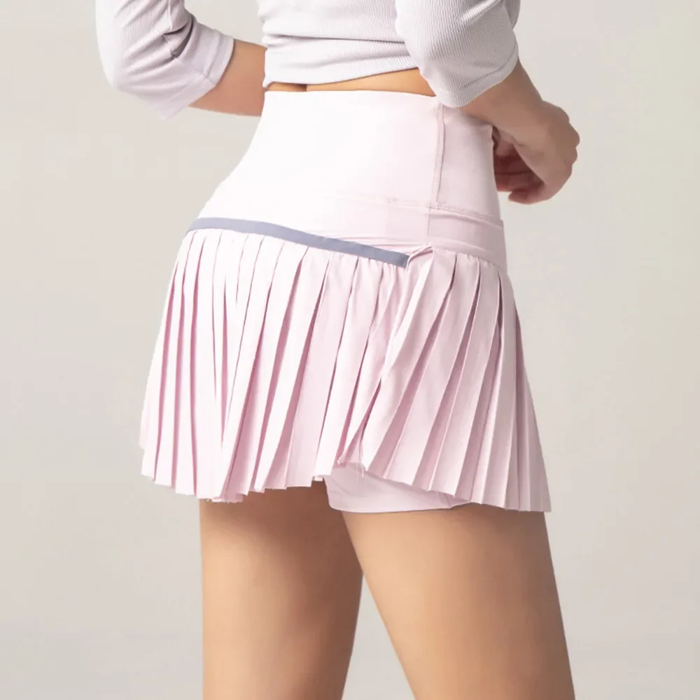 Cloud Rise Pocket Tennis Skirts Gym Golf Running Pleated Pantskirt Plus Size SEXY Women XS-XXL Sports Fitness High Waist Skort
