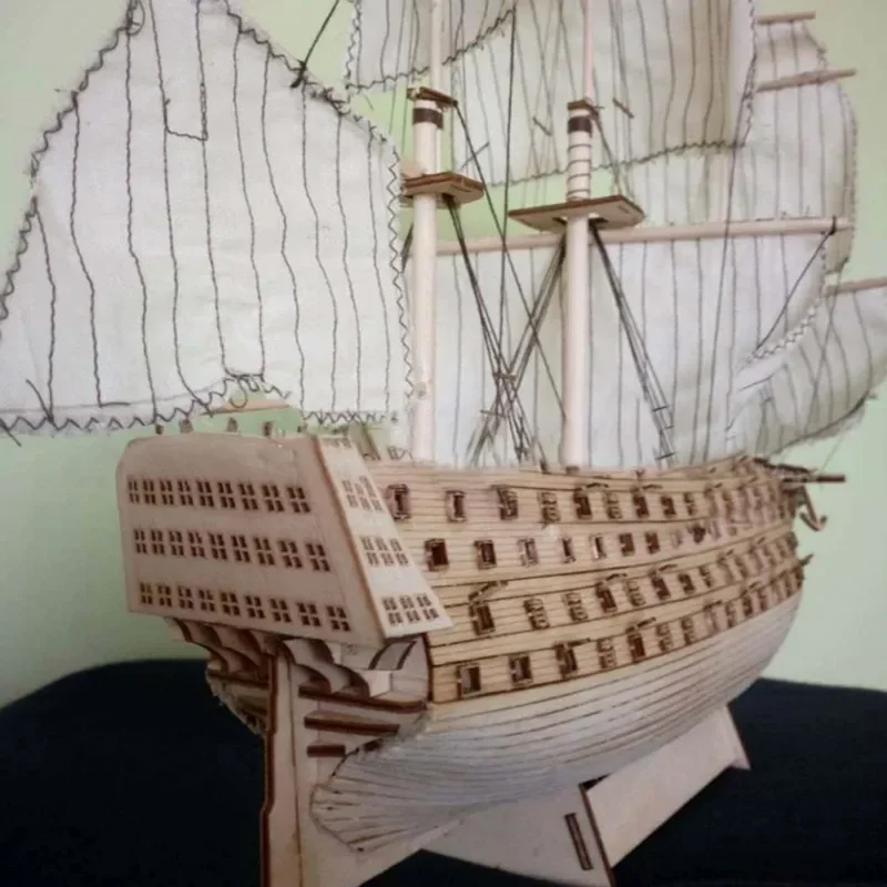 

52cm Long DIY Wood Assembled Victory Royal Navy Ship Sailboat Model Boat Decoration toys for children Ancient sailing ship model