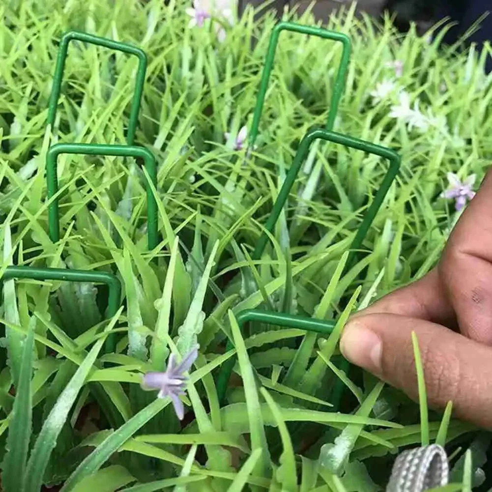 Garden Stakes U-Shaped Steel 10Pcs