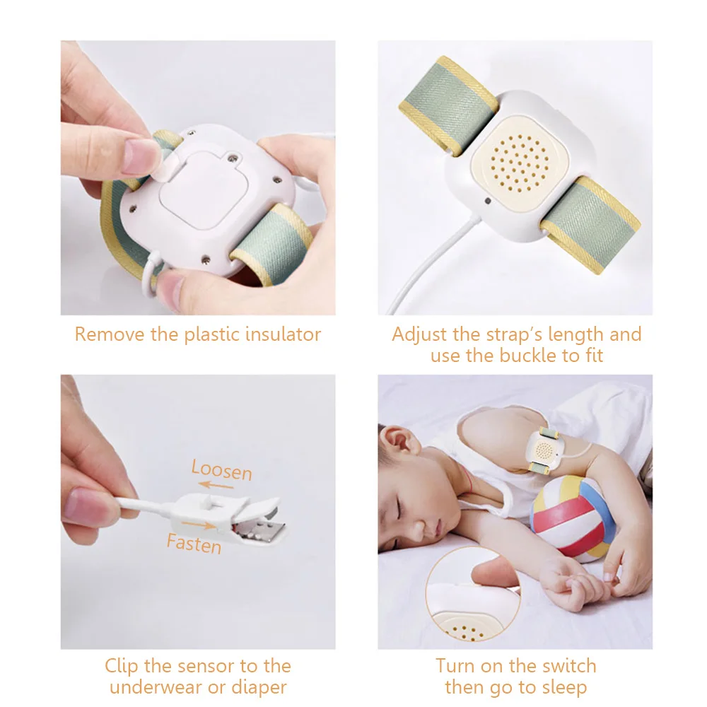 Arm Wear Bedwetting Alarm Baby Toddler Children Potty Training With Sound and Vibration Elder Care Professional Enuresis Alarm for bedwetting sensor alarm