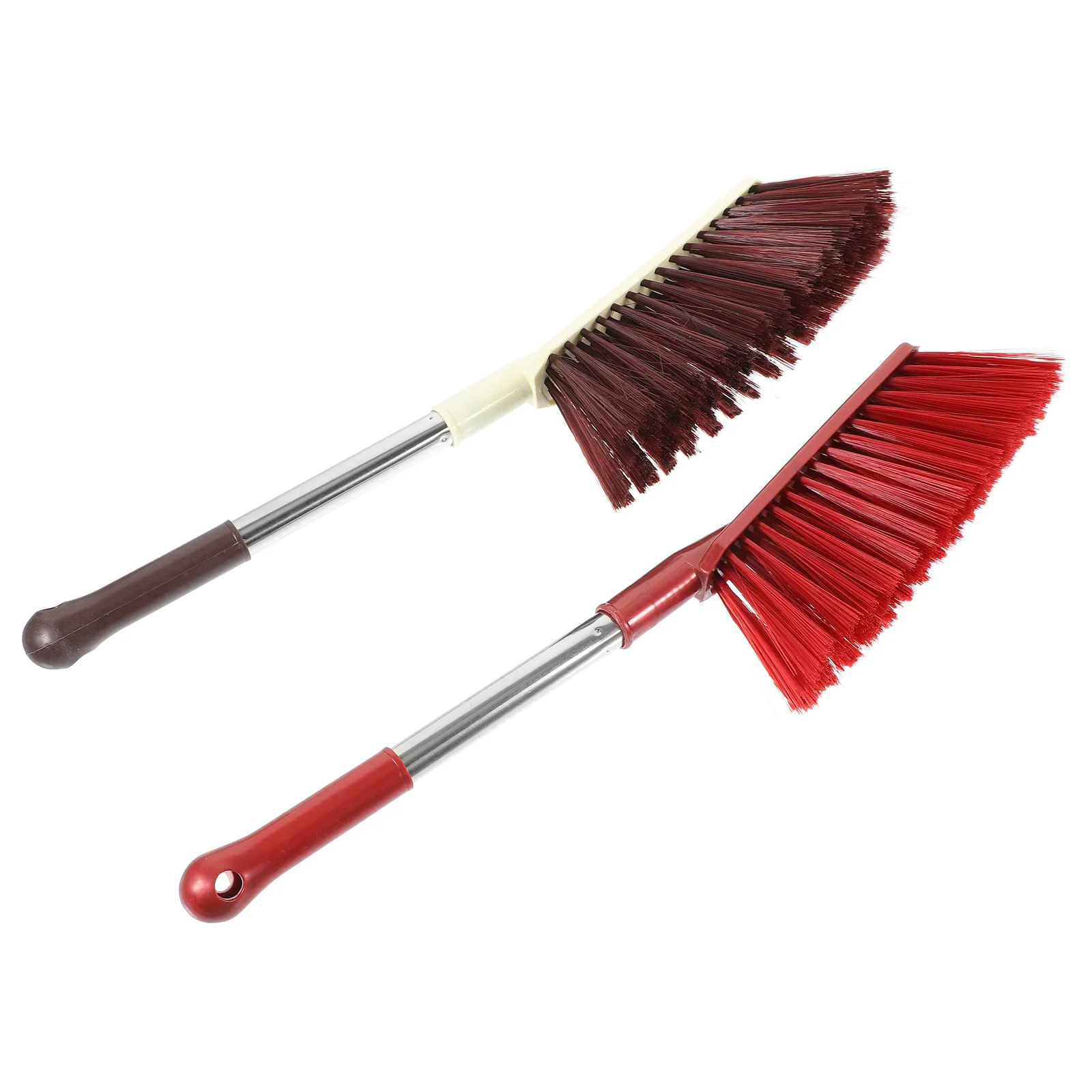 

2 Pcs Soft Cleaning Brush Hand Whisk Broom Cleansing Small Brushes to Dust Stainless Steel Handle Bench