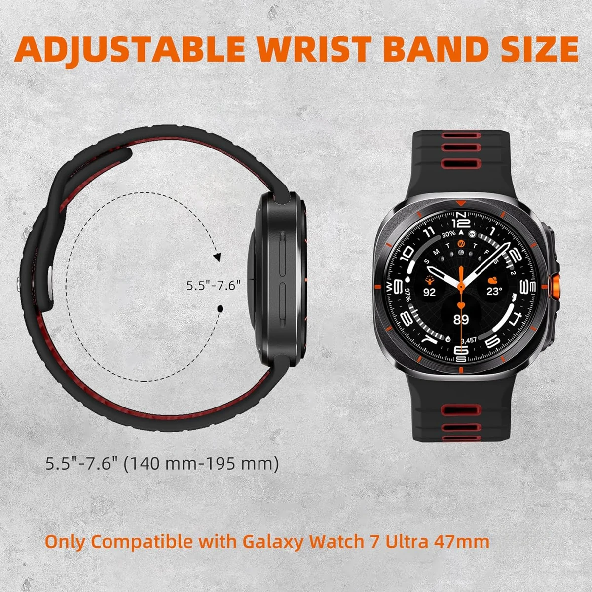 Two-Tone Silicone Sport Band for Smartwatch - Official Strap Replacement