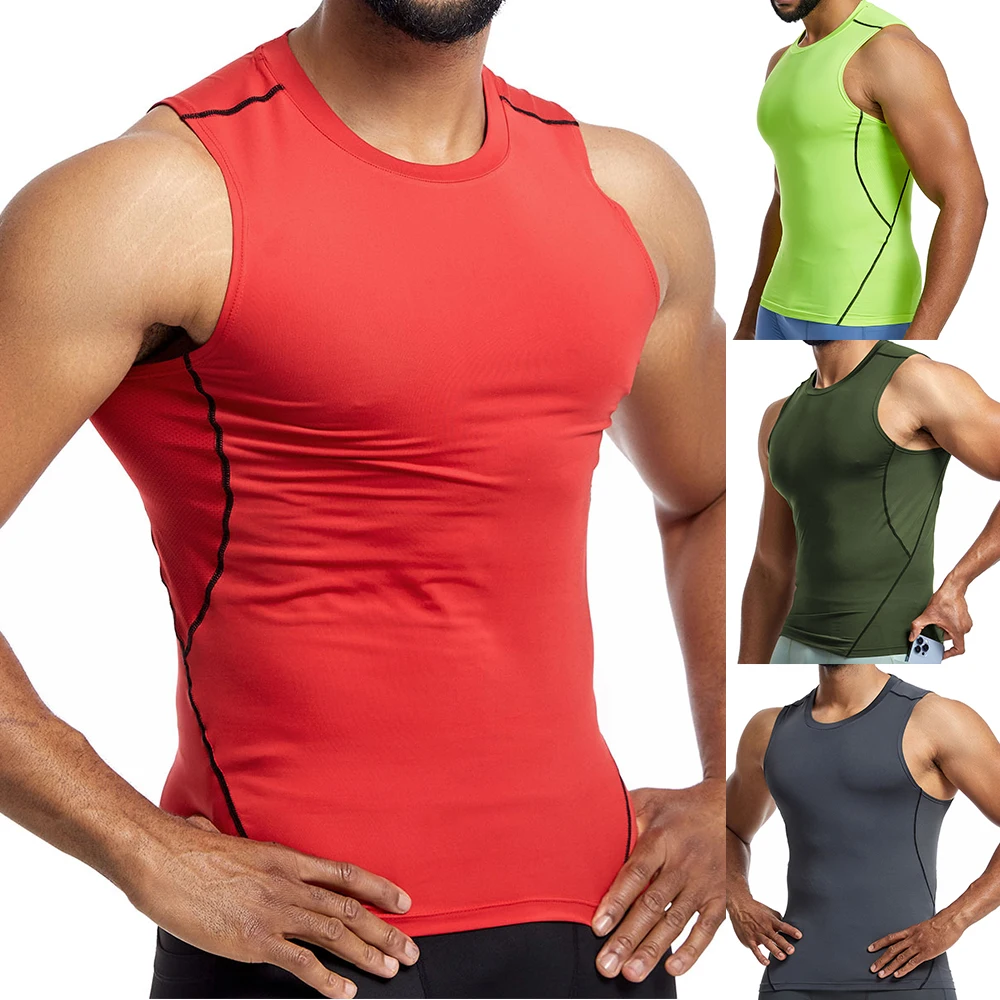 Men Sleeveless Tank Top Undershirt Vest A-shirt Soft Sports Training  Undershirt