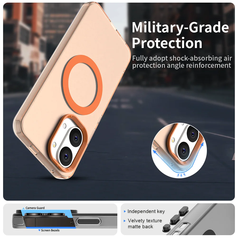 Candy Colored Magnetic Matte Translucent Anti-Drop Shockproof Cover