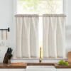 JINCHAN 2 Panels Linen Kitchen Curtains Japanese Striped Short Cover Curtains Rod Pocket Home Interior Shade Window Drapes Cafe 2