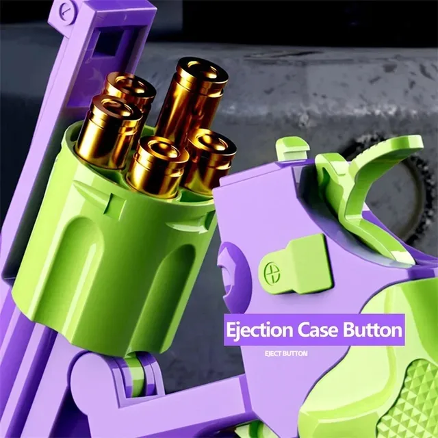 Automatic Decompression Desert Pistol Continuous Shell Ejection Empty Hanging Revolver Toy Gun 6
