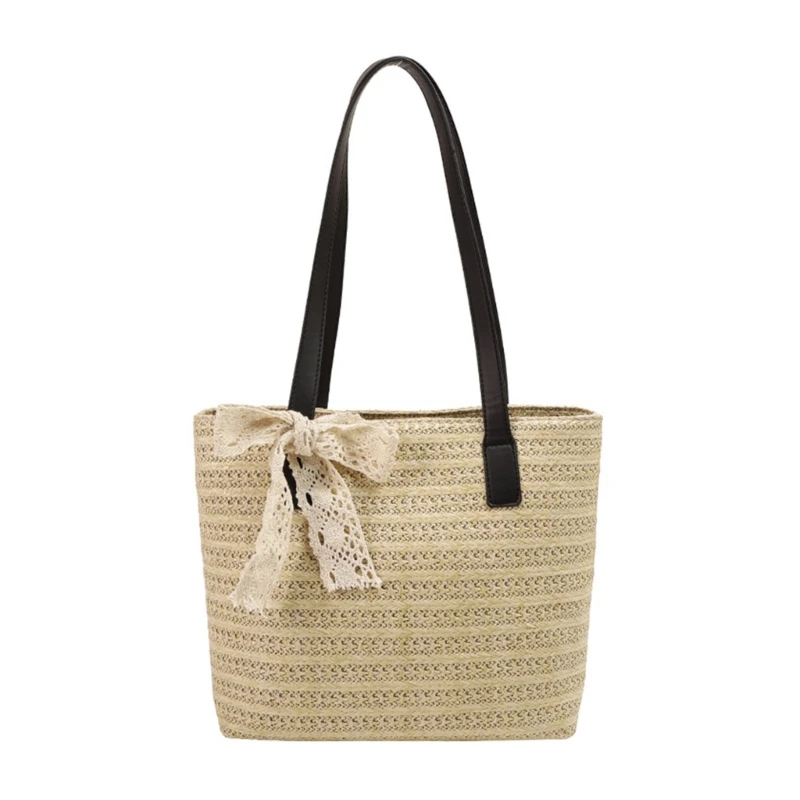 

Trend Woven Handbag For Women Summer Beach Shoulder Bag High-capacity Simple Travel Hand Bag Shopping Bags