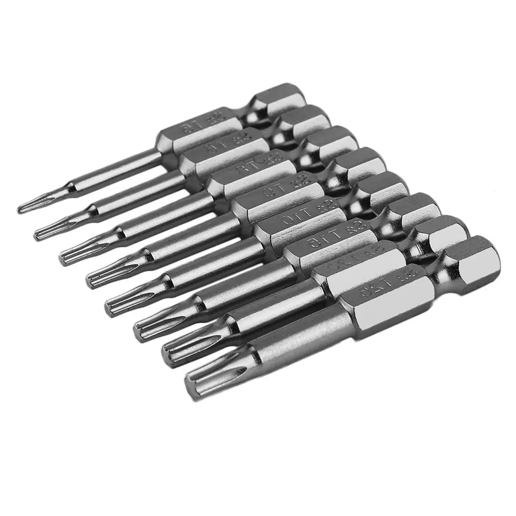 

Hot 8Pcs Torx Screwdriver Bits Set 50mm Length Best Tool Professional and Practical Magnetic Electric Screwdriver Fast Delivery