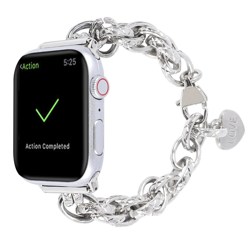

Metal Strap For Apple watch Ultra 49mm 8 7 45mm 41mm Stainless steel Heart Bracelet band iWatch6 5 4 SE 44mm 42mm 40mm 38mm Belt