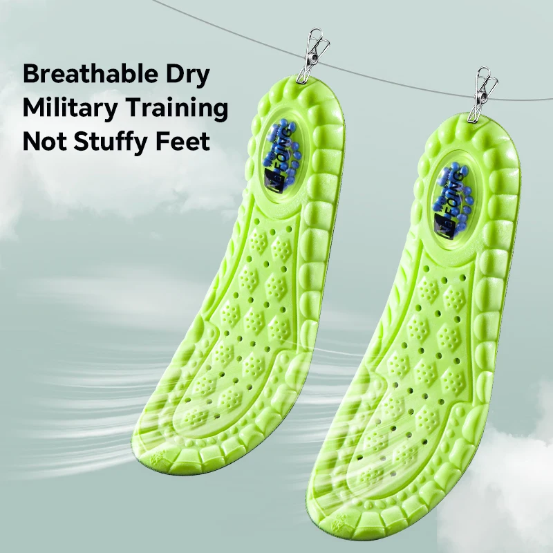 1 Pair 4D Wormwood Air Cushion Sports Long Standing Comfortable Basketball Arch Support Insole Latex TPU Leather Material