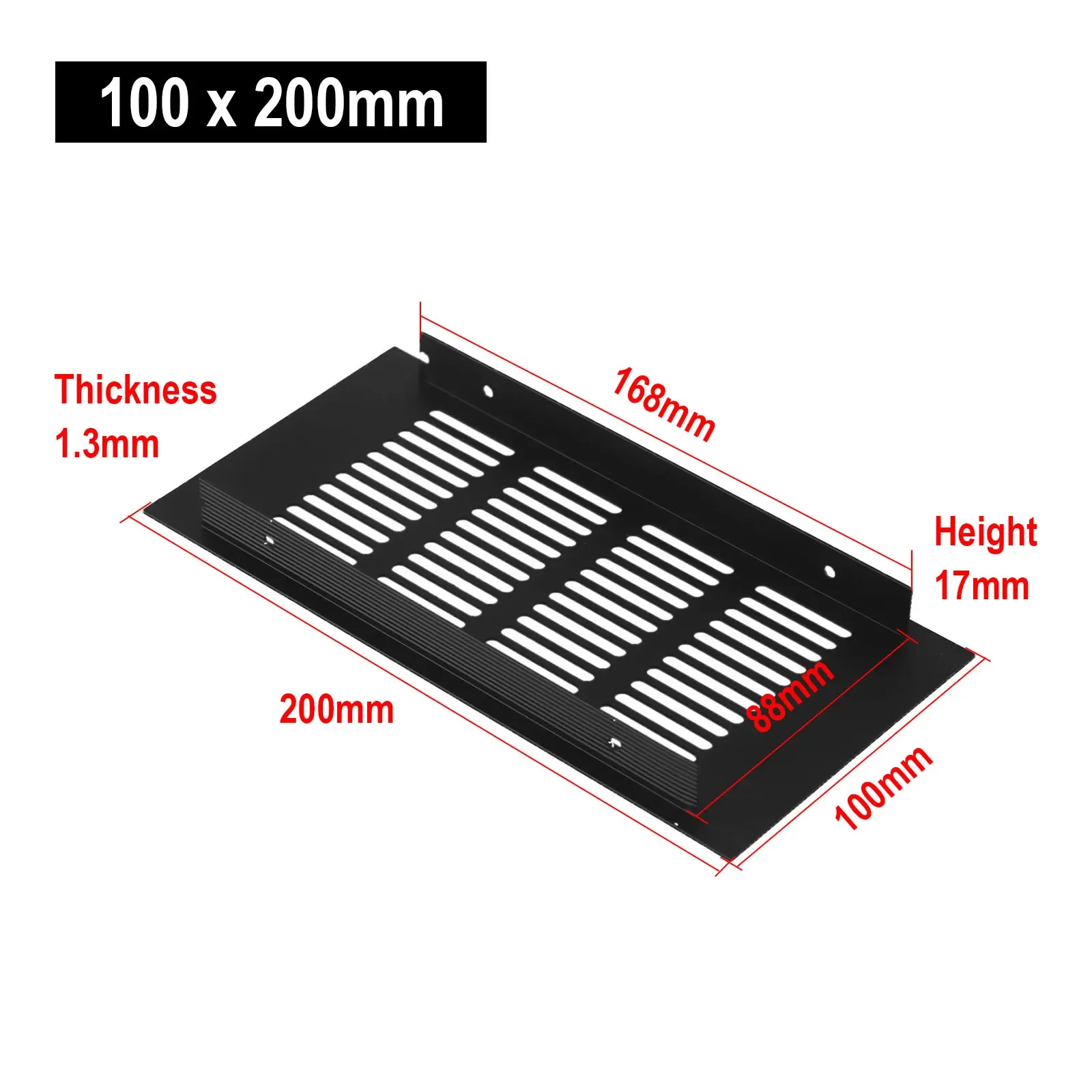 Ventilation Grille Air Vent Grille Replacement Ventilation Cover Wardrobe 100mm Aluminum Alloy Cabinet Duct Rectangular air vent grille ventilation grille air vent cover