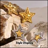 Star Stainless Steel Geometric Earrings Metal Smooth Temperament High Quality Polished Jewelry Waterproof 18K PVD Plated 3