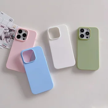 Luxury Matte Candy Ultra Thin Color Silicone Soft Case For iPhone 16 15 14 13 12 11 Pro Max Plus Mini Back Cover Colorful Shell 1