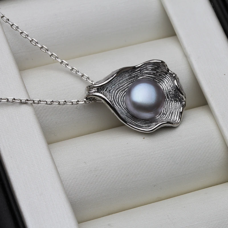 White Natural Freshwater Water Drop Pearl Pendant 925 Silver Necklace 45cm For Women Girl Gift pendant necklace,silver necklace