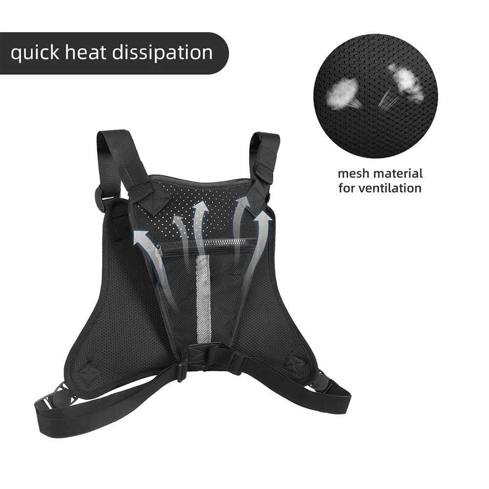 Sports Chest Bag for Men Women Front Chest Pack Running Vest Bag With Pocket Anti-Theft Chest Bag Hip Hop Streetwear Vest Bags