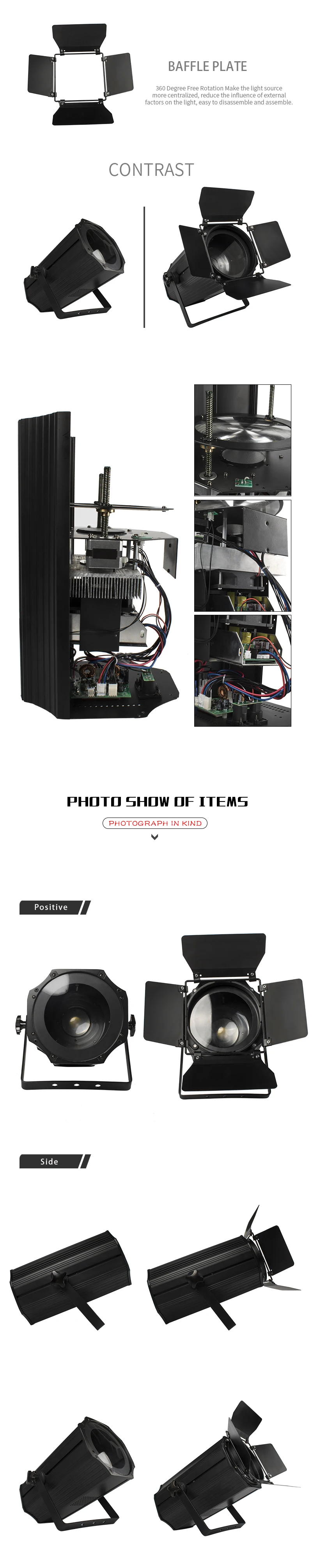 SHEHDS 1 stücke 200 W COB Zoom Par Licht Optische Linse Warm Kühles Weiß DJ Disco Weihnachten Dekoration Bühne Publikum beleuchtung – Detail 2