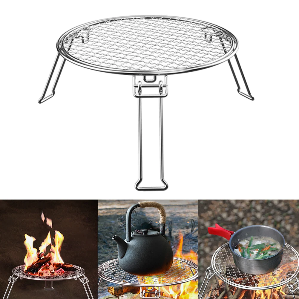 

Foldable Camping BBQ Grill Rack Barbecue Net Picnic Grid Grill Campfire Rack For Camping, Picnics And Barbecues
