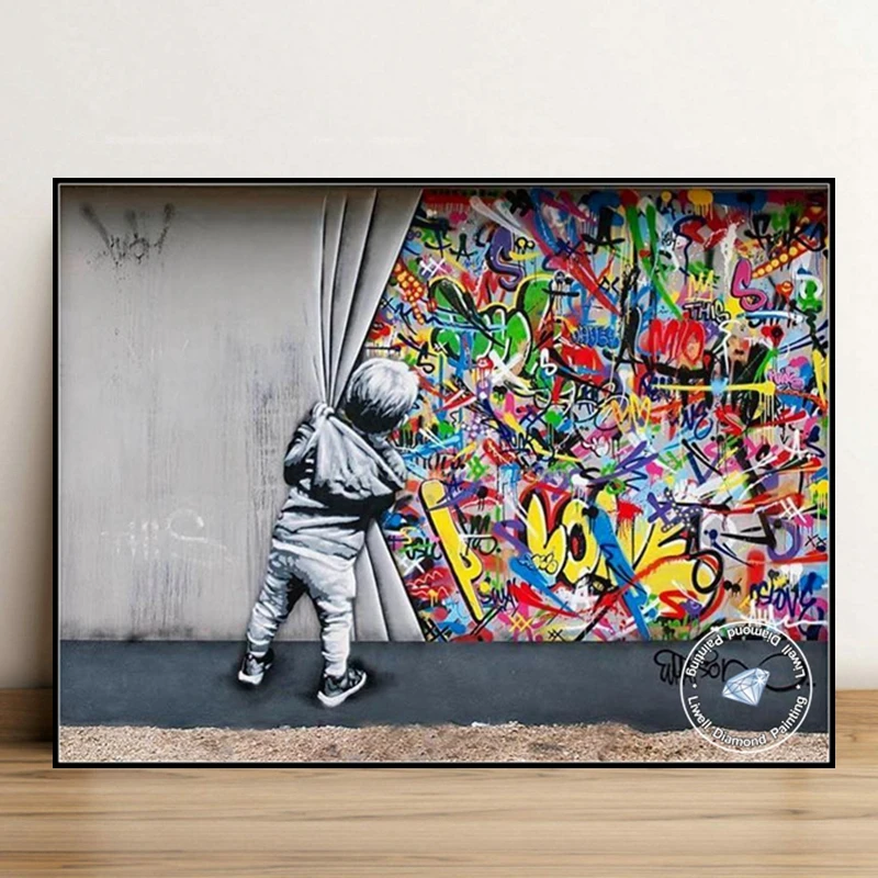 Artist Banksy Graffiti Art 5d Diamond Painting Full Square Drills