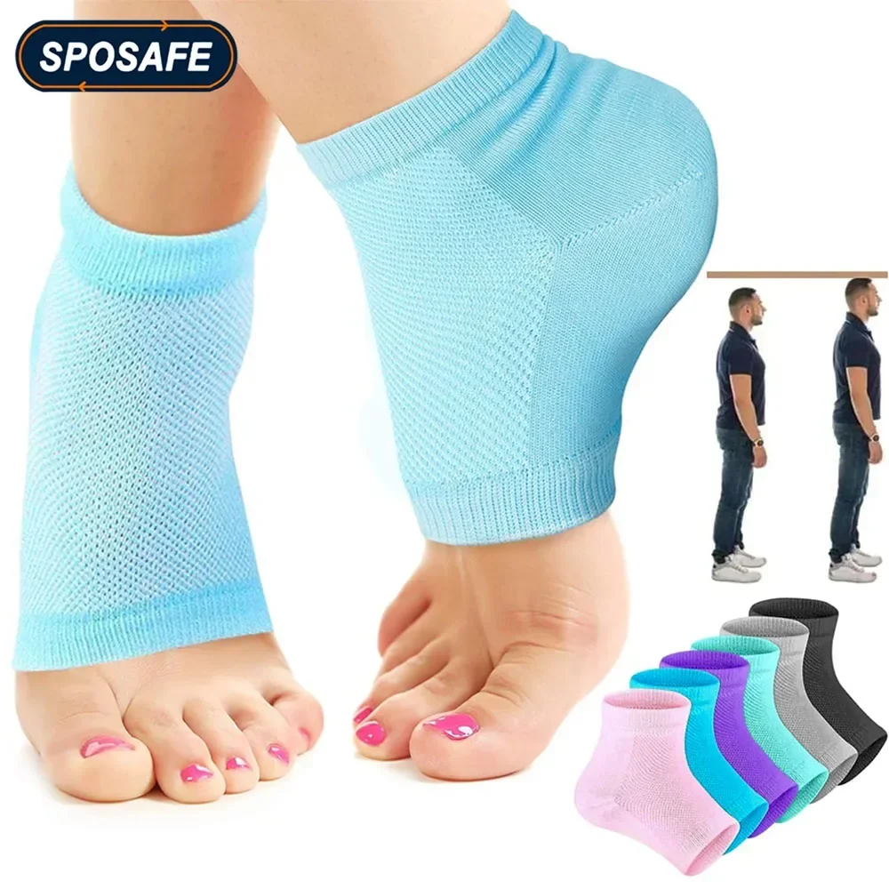 

1 Pair Invisible Height Increase Silicone Socks Gel Heel Pad Orthopedic Arch Support Heel Cushion Soles Insole Foot Unisex