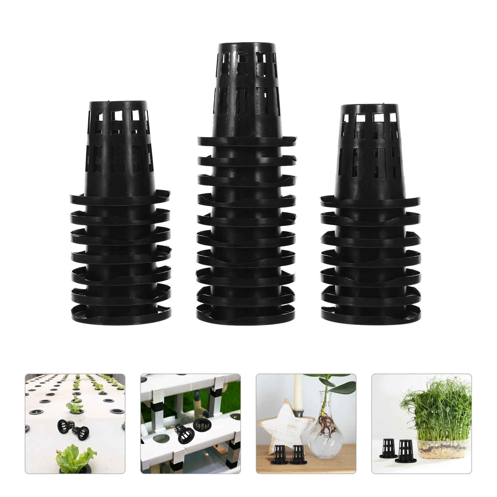 

50 Pcs Hydroponic Vegetable Basket Net Pots for Hydroponics Cups Plastic Plant Flower Root Control Device Nursery