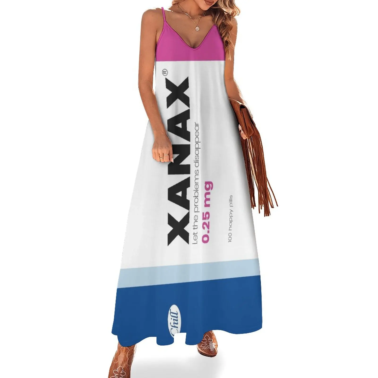 

XANAX, Happy Pills Sleeveless Dress Women long dress woman dress summer 2024 women Women dresses summer