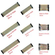 Breadboard Jumper Wire Dupont Cable 40pin cable male to male + female to female 10cm 20cm 30cm for arduino electronic diy tanie tanio CN (pochodzenie) Nowy REGULATOR NAPIĘCIA Standard Dupont Line 10cm 20CM 30CM Male to Male+Female to Male + Female to Female Jumper Wire