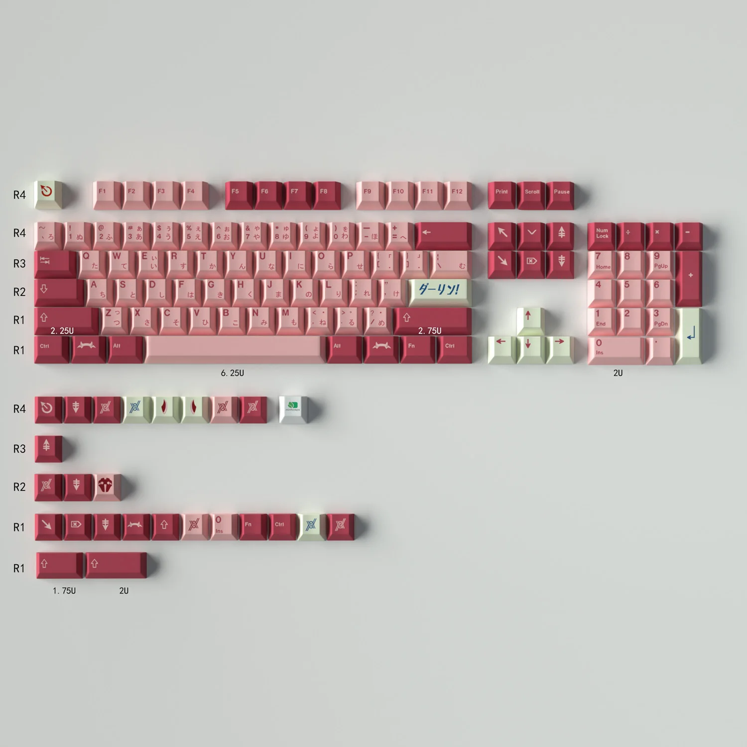eva striker bingsu pbt keycap cherry perfil