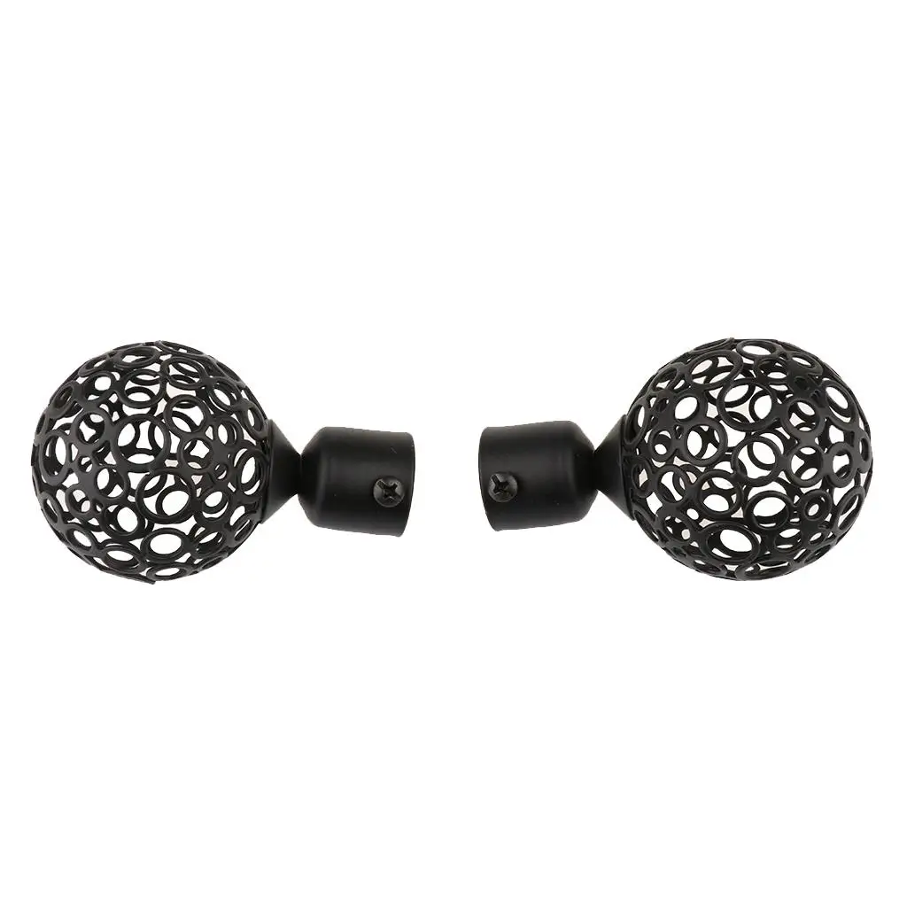 Decorative End Caps 22mm Curtain Rods 3# Black