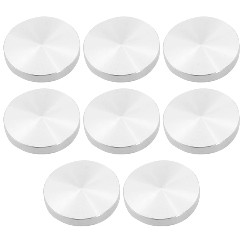 

8X Glass Plate Adapter Table Leg, Aluminum, Round, 50X8mm, Silver