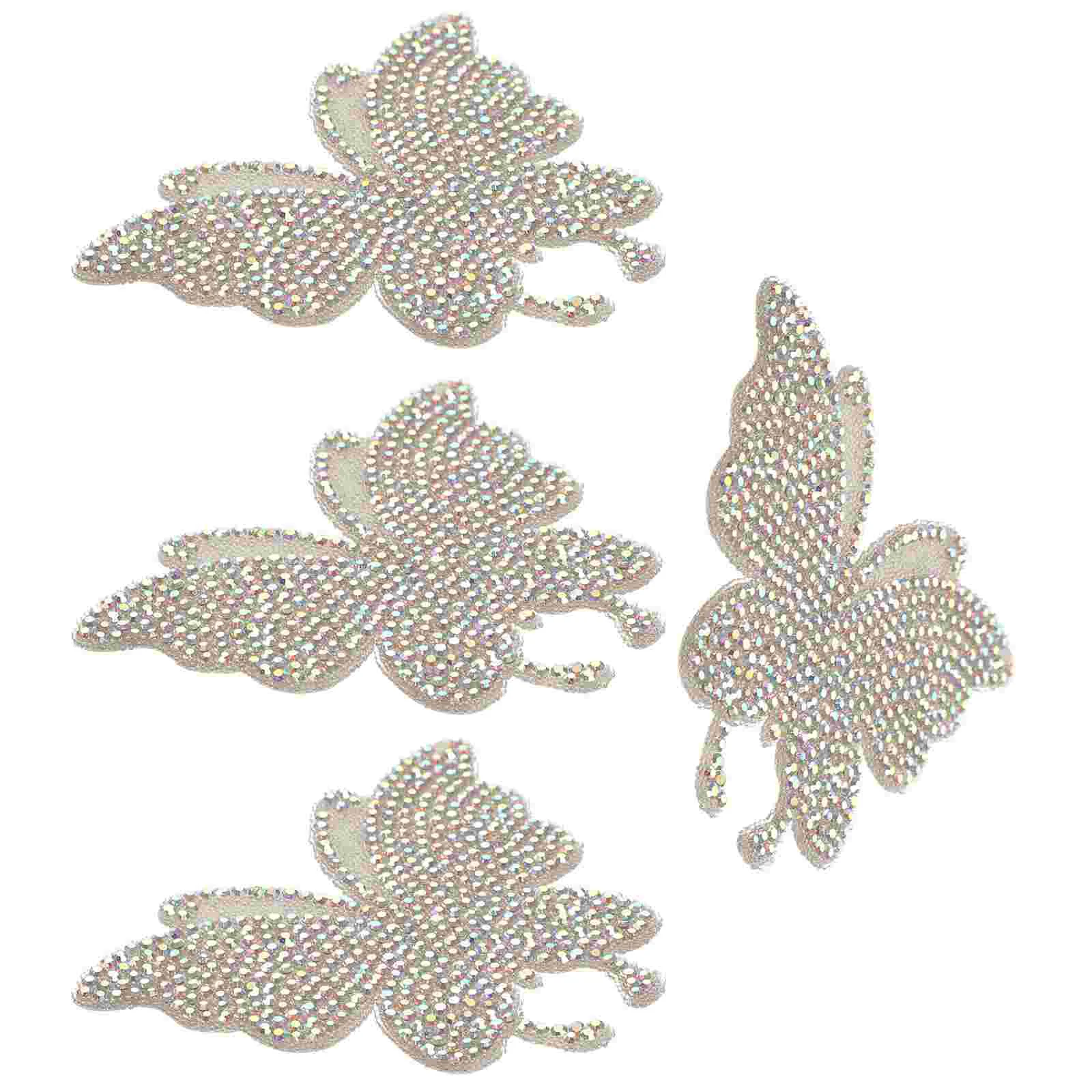 

4pcs Car Stickers Butterfly Rhinestone Stickers Car Exterior Decoration Crystal Decals for Bumper
