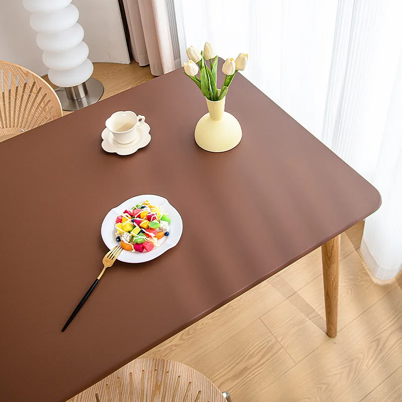 Waterproof Oilproof Tablecloth PU Leather Table Cover Student Desk Mat