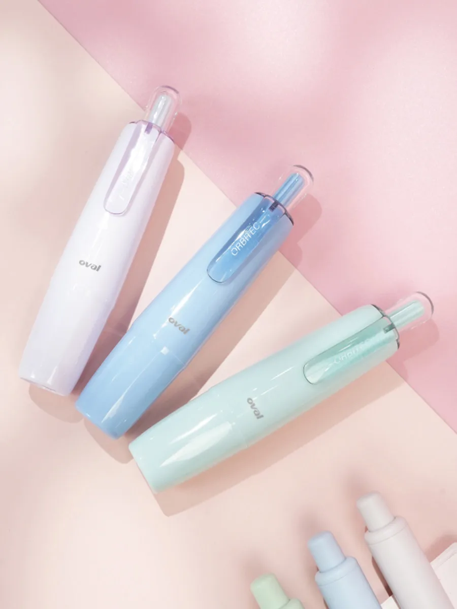 1pc Oval Cozy Color Pen Shaped Correction Tape Replaceable Core 6m Large Capacity Push Type Stationery Supplies