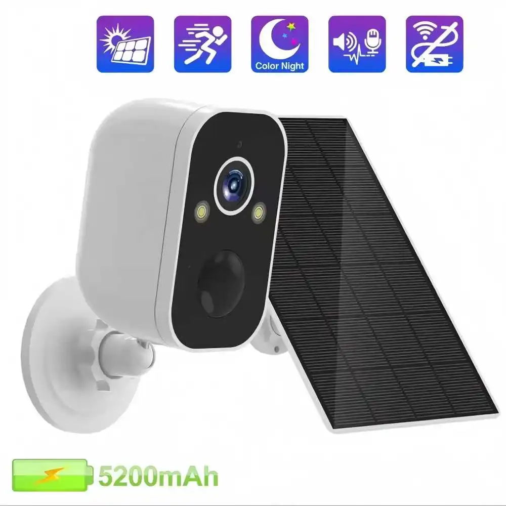 Built-in Battery Low Powered 3MP Solar WIFI PIR Detection Home Security Surveillance Camera CloudStorage Long Time Standby 2