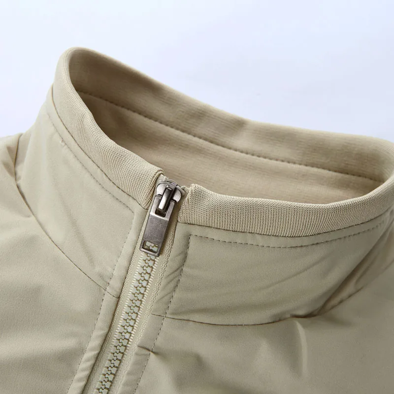 2023 Mens Cotton Jacket Thick Stand Collar Coat Autumn Winter Warm Solid Color Business Casual Jackets Windproof Bomber Coats