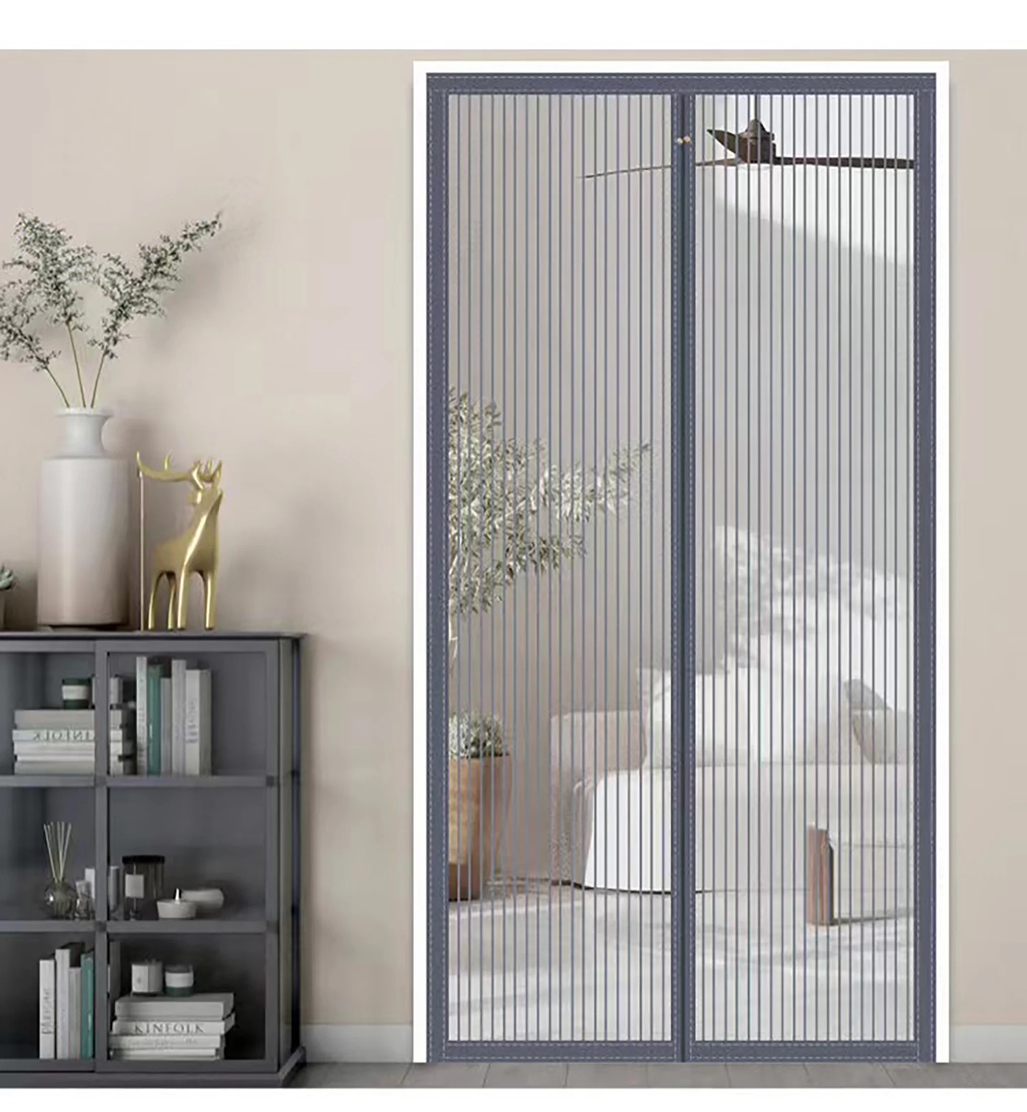 Magnetic door curtain customized size mosquito net curtain automatic closing invisible door