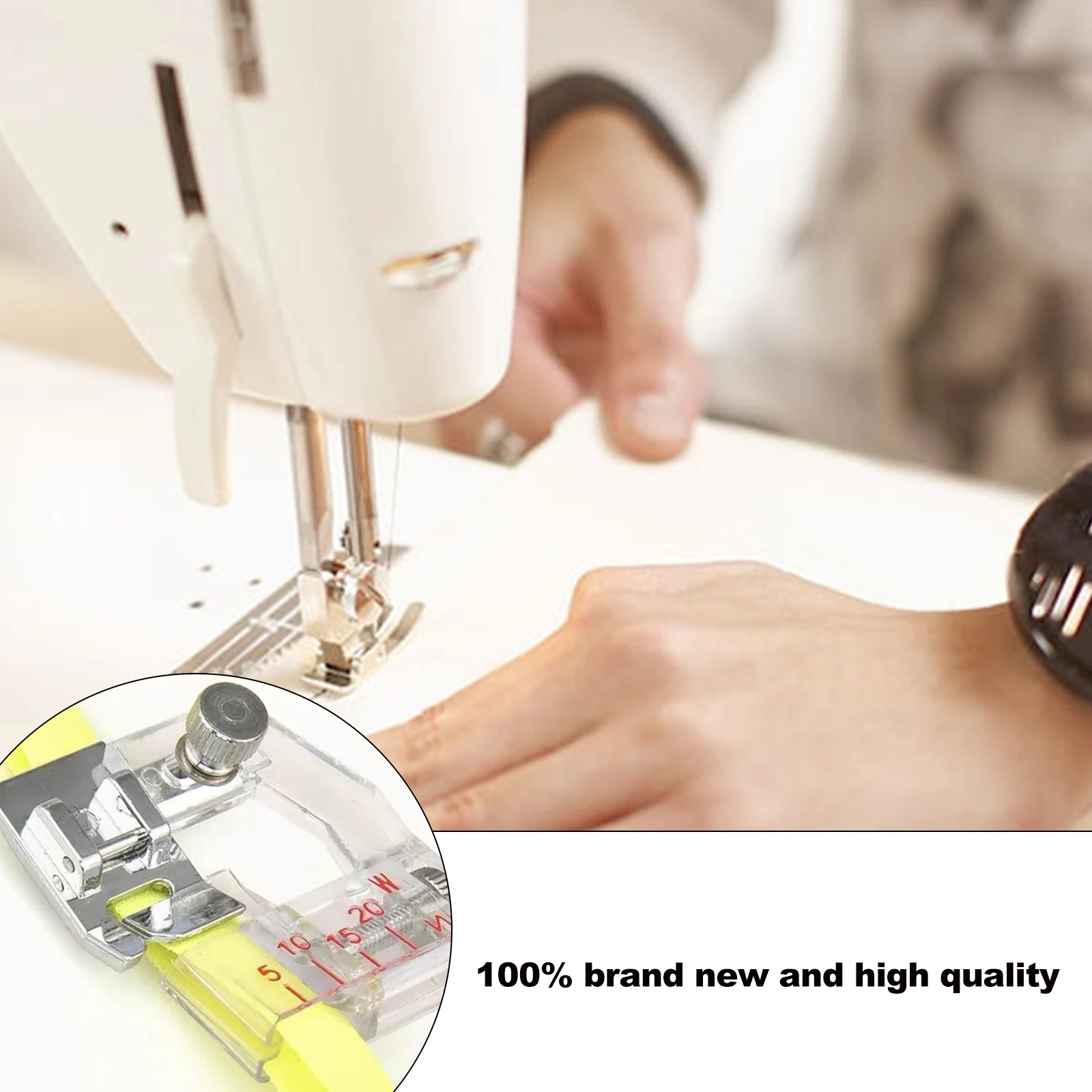 Adjustable Bias Binder Foot Sewing Machine Presser Foot Snap-on-Compatible  Fits All Low Shank Snap-On Singer, Brother and More!The Adjustable Range is