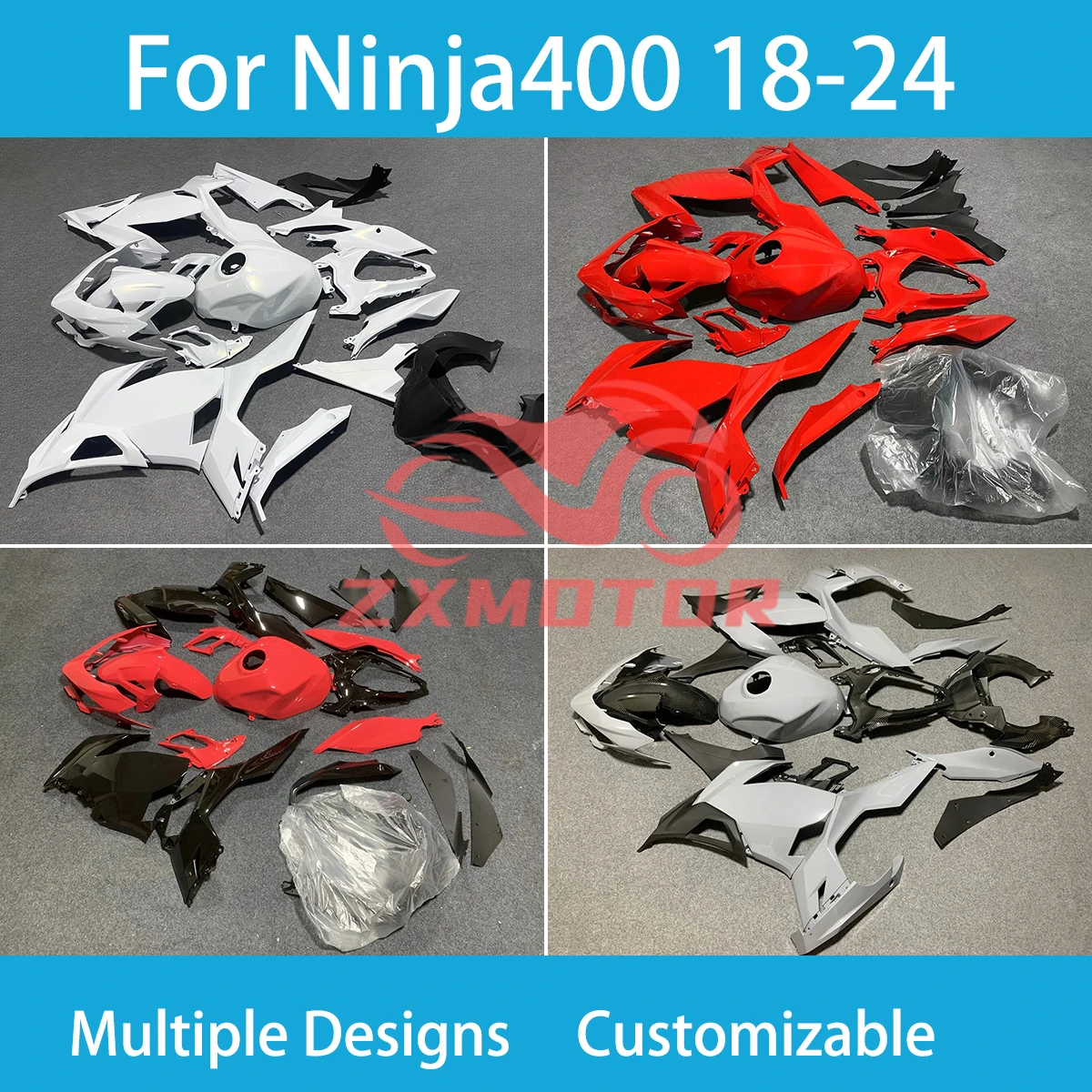 

Обтекатели для мотоциклов KAWASAKI NINJA400R 18 19 20 21 22 23 24 ZX 4R 2018-2020 2021 2022 2023 2024
