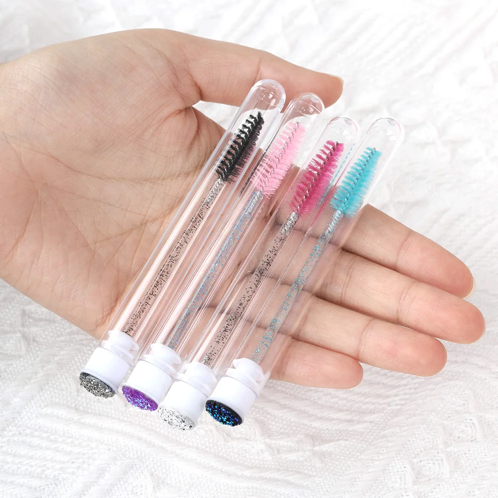 1Pcs Reusable Eyelash Brush With Dustproof Tube Portable Mascara Applicator False Eye Lash Eyebrow Brush Daily Makeup Tool eyelashes brush,eyelashes brush comb