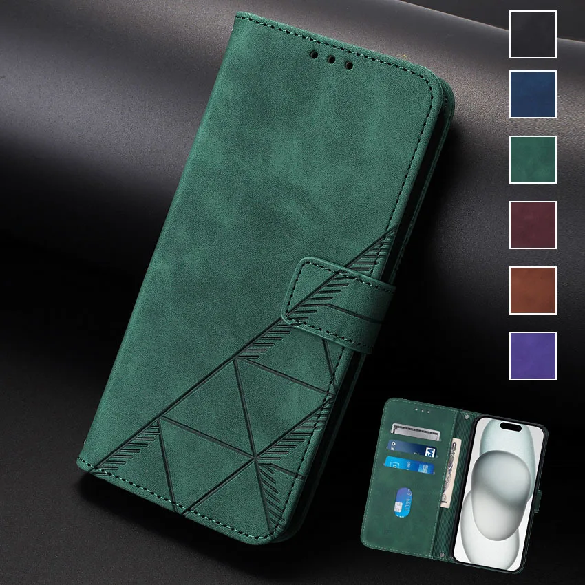 Luxurious Leather Flip Wallet Phone Case with Card Holder