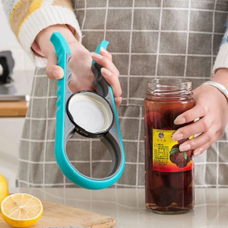 

Jar Opener Easy Grip Wrench 4 in 1 Handy Save Strength Can Beer Bottle Cap Openers Lid Twist Off Tools Portable Kitchen Gadgets