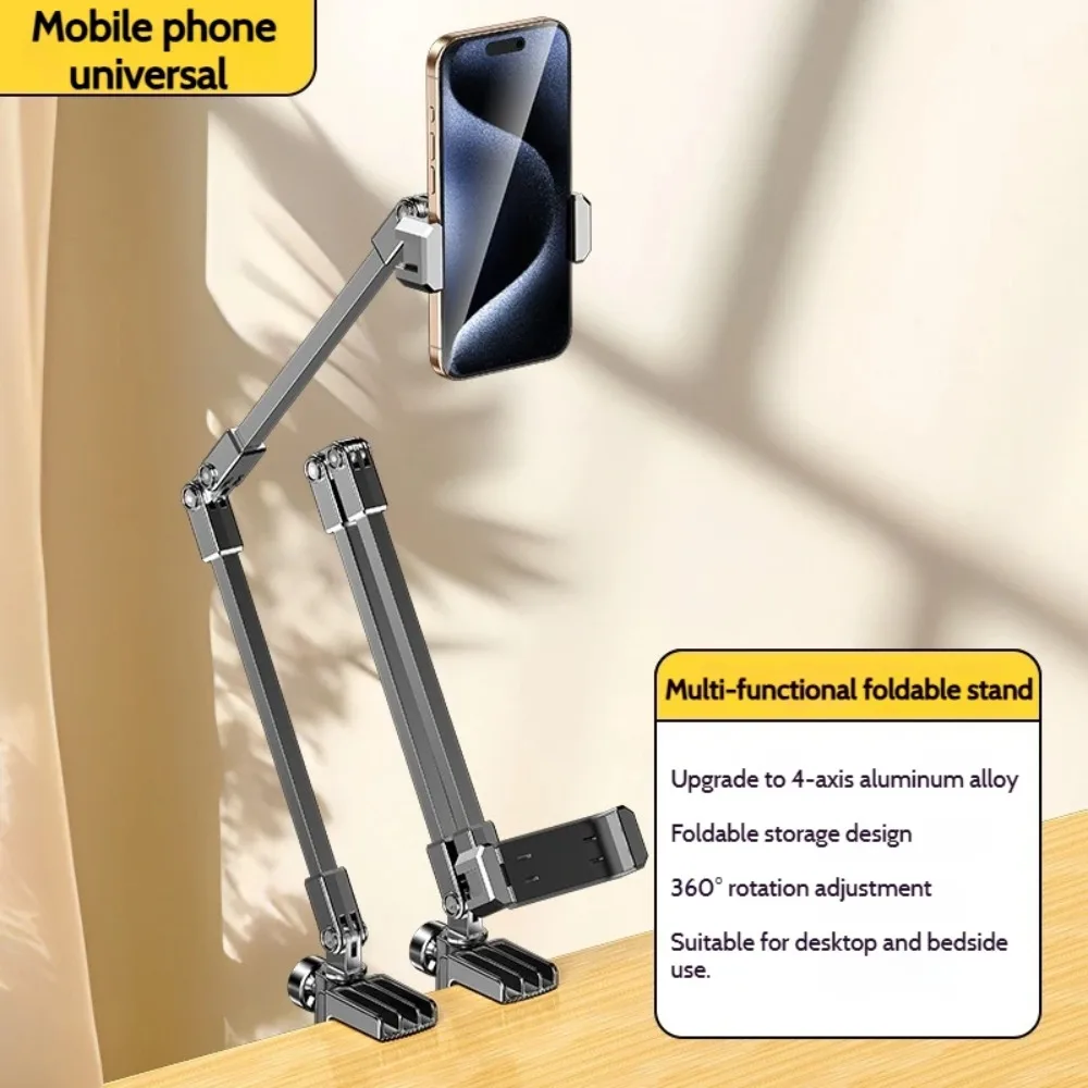 Universal Adjustable Tablet and Phone Stand with 360-Degree Rotation and Flexible Arms
