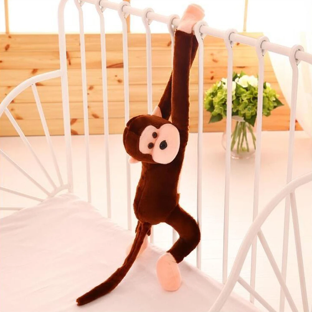2pcs 70cm Long-Armed Monkey Shaped Plush Toy Long Arm Tail Soft Stuffed Hanging Doll Toy Curtain Pendant Birthday Gift For Kids
