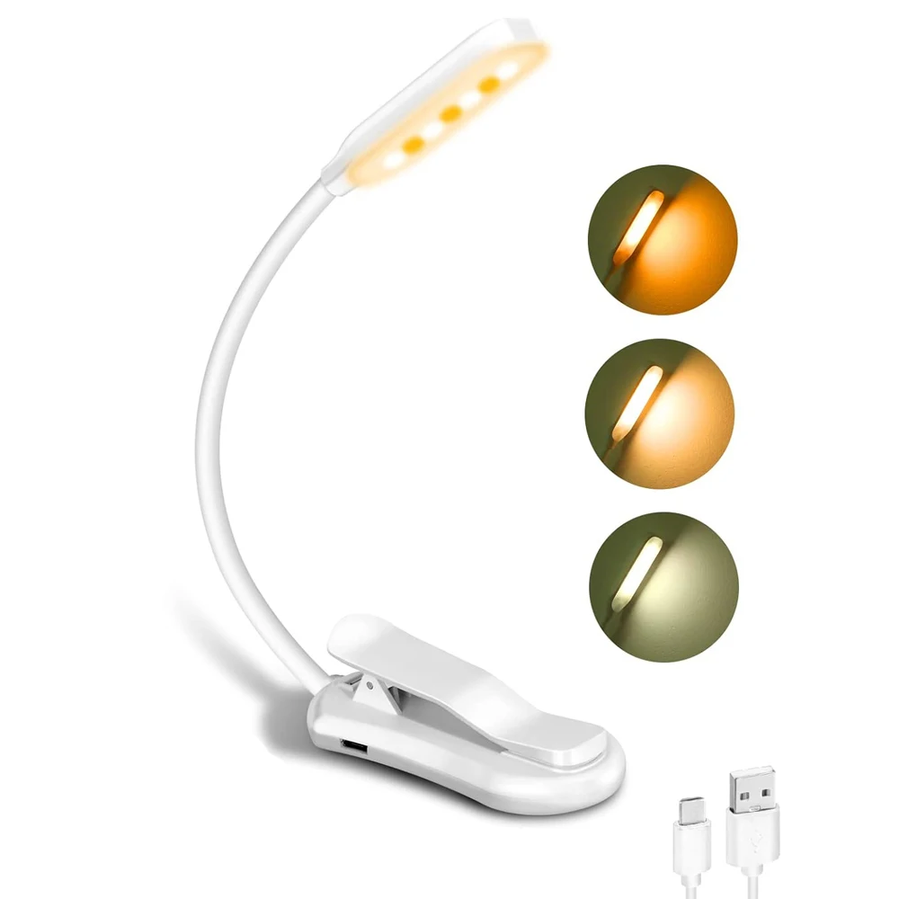Rechargeable Book Reading Light Lamp, LED Book Light for