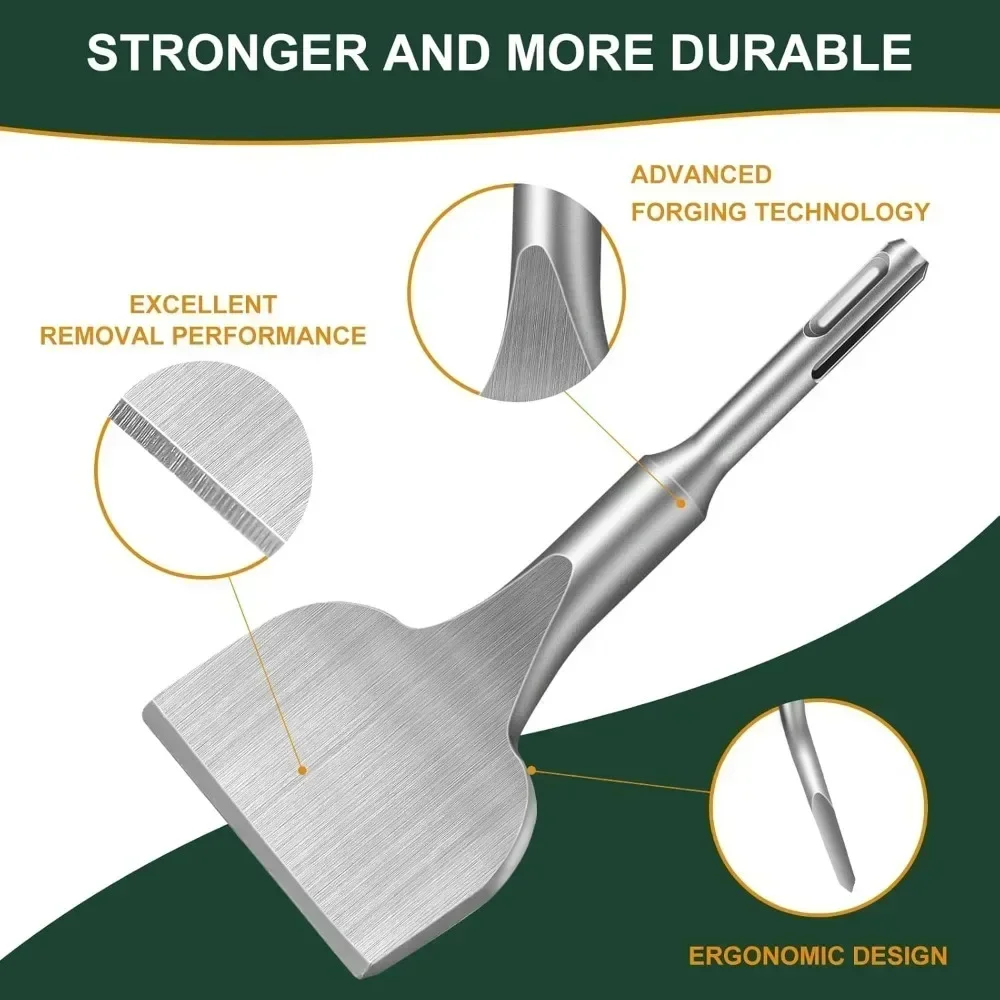 1PC SDS PLUS Round Shank tile Shovel Electric Hammer Chise Wall Impact Drill Elbow 17x165x75 mm 25° Bending 3