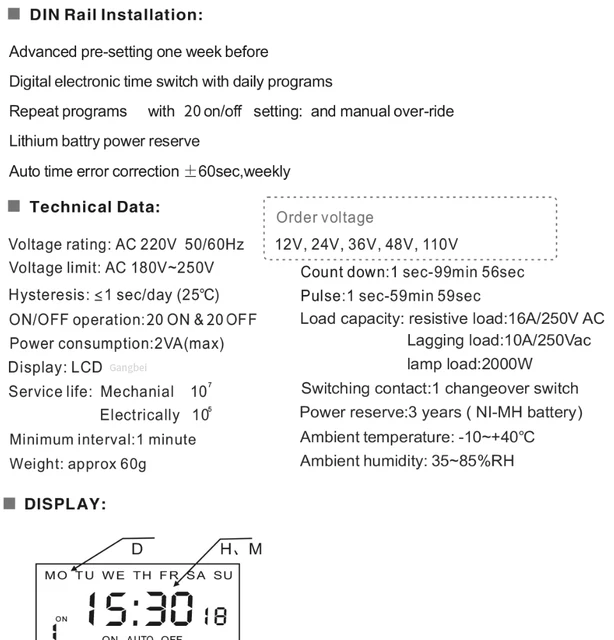 CN101A Timer Schalter AC/DC 12 V 24 V 110 V 120 V 220 V 230 V 240 V Digital  LCD Power Woche Mini Programmierbare Zeitschaltuhr Relais 8A zu 16A -  AliExpress